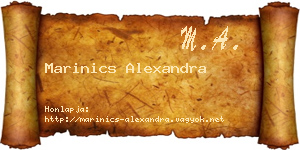 Marinics Alexandra névjegykártya